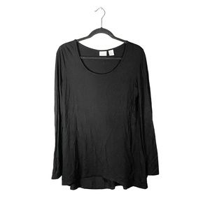 Kenar Black Wide Neck Stretchy Casual Lightweight Long Sleeve Blouse Size Medium